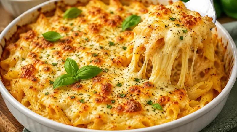 Air Fryer Cheesy Pasta Bake, airfryer pasta,