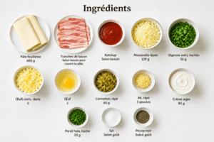 Nguyên liệu làm cuộn bánh puff pastry bacon bằng air fryer