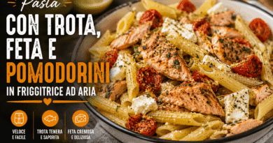 Pesce rosso in friggitrice ad aria con limone e aglio